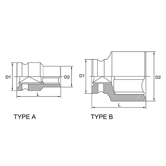 Tuýp lục giác đen 3/8